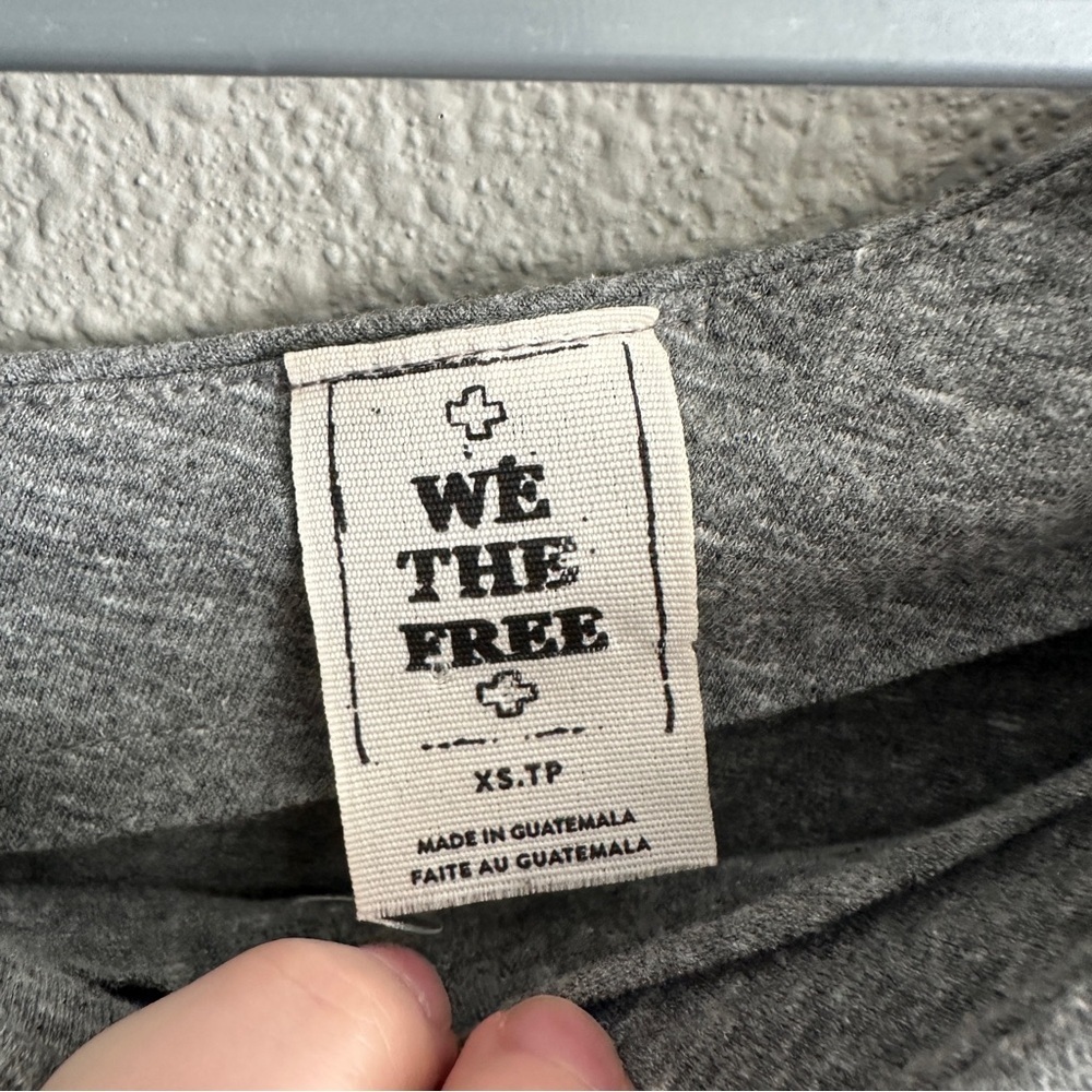 We The Free Gray Off Shoulder Oversized Too XS - Picture 7 of 13